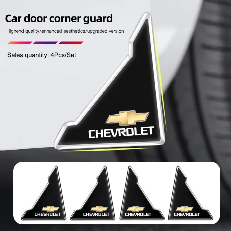 4PCS Car Door Anti-collision Corner Protectors Stickers For Chevrolet Cruze Spark Captiva Suburban Silverado Camaro Corvette Malibu Colorado Trailblazer Trax Tahoe Traverse Orlando Volt