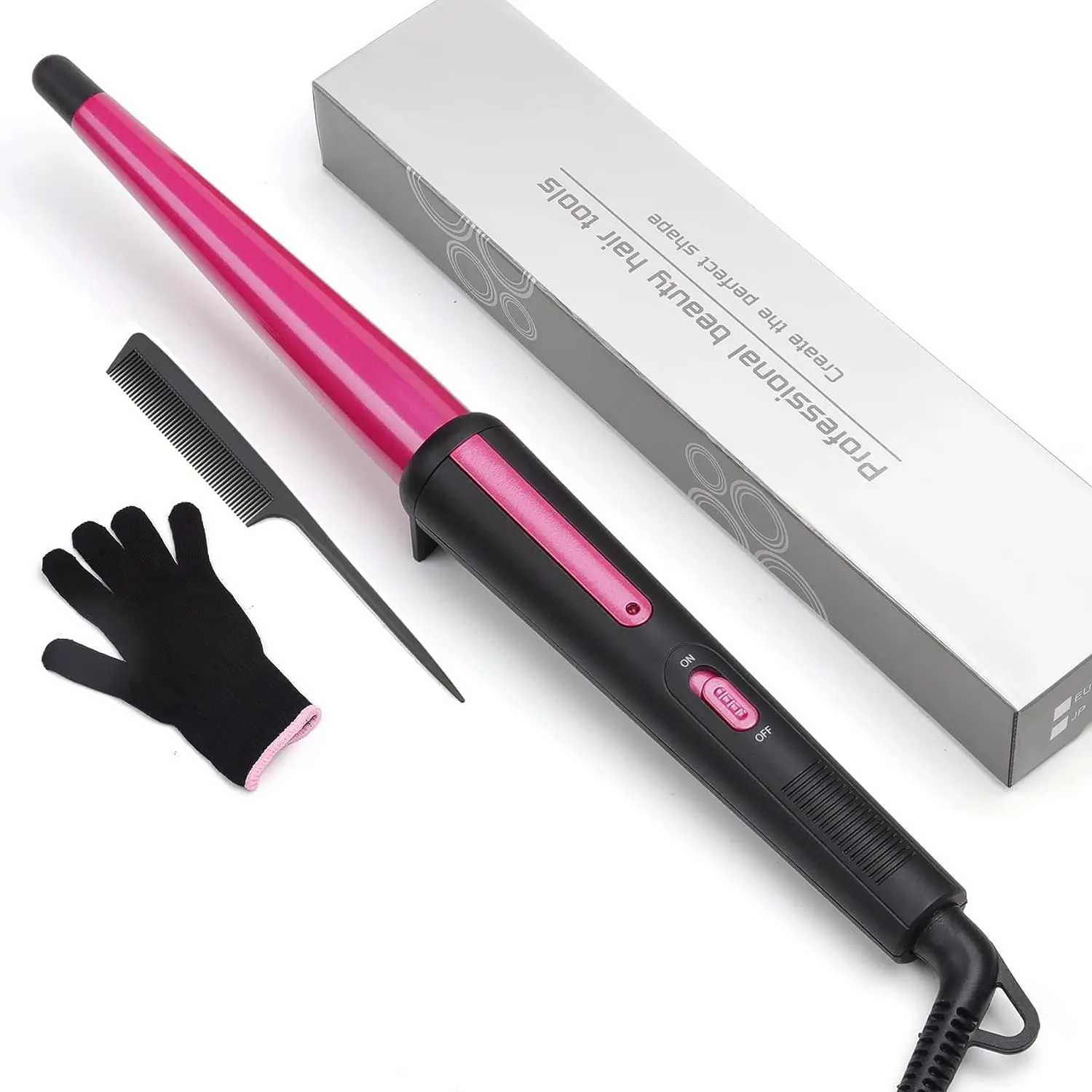 Hair Curling Iron,Curling Wand 0.5-1",210℃ for Classic Curls&Natural Waves| Professional Ceramic Hair Curler Wand with Heat-Resistant Glove, Dual Voltage for Medium to Long Hair
