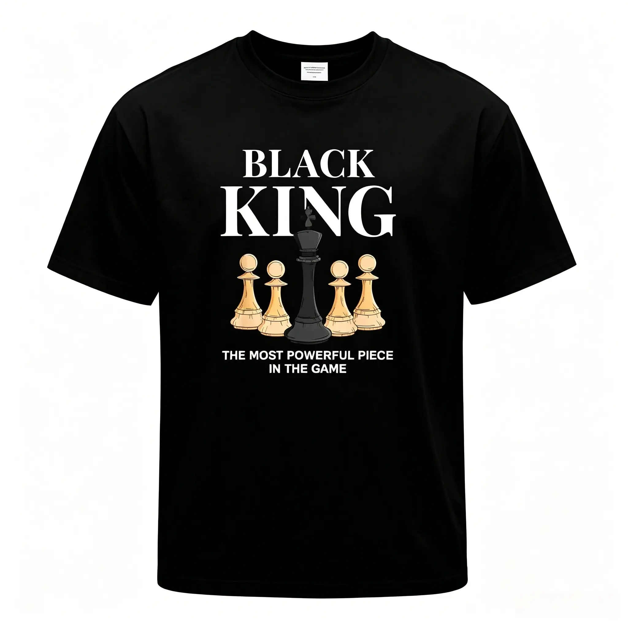 Chess King Graphic T-Shirt, Unisex Soft Minimalist Streetwear, Casual Relaxed Fit Shortsleeve Top with Round Neck, Tops