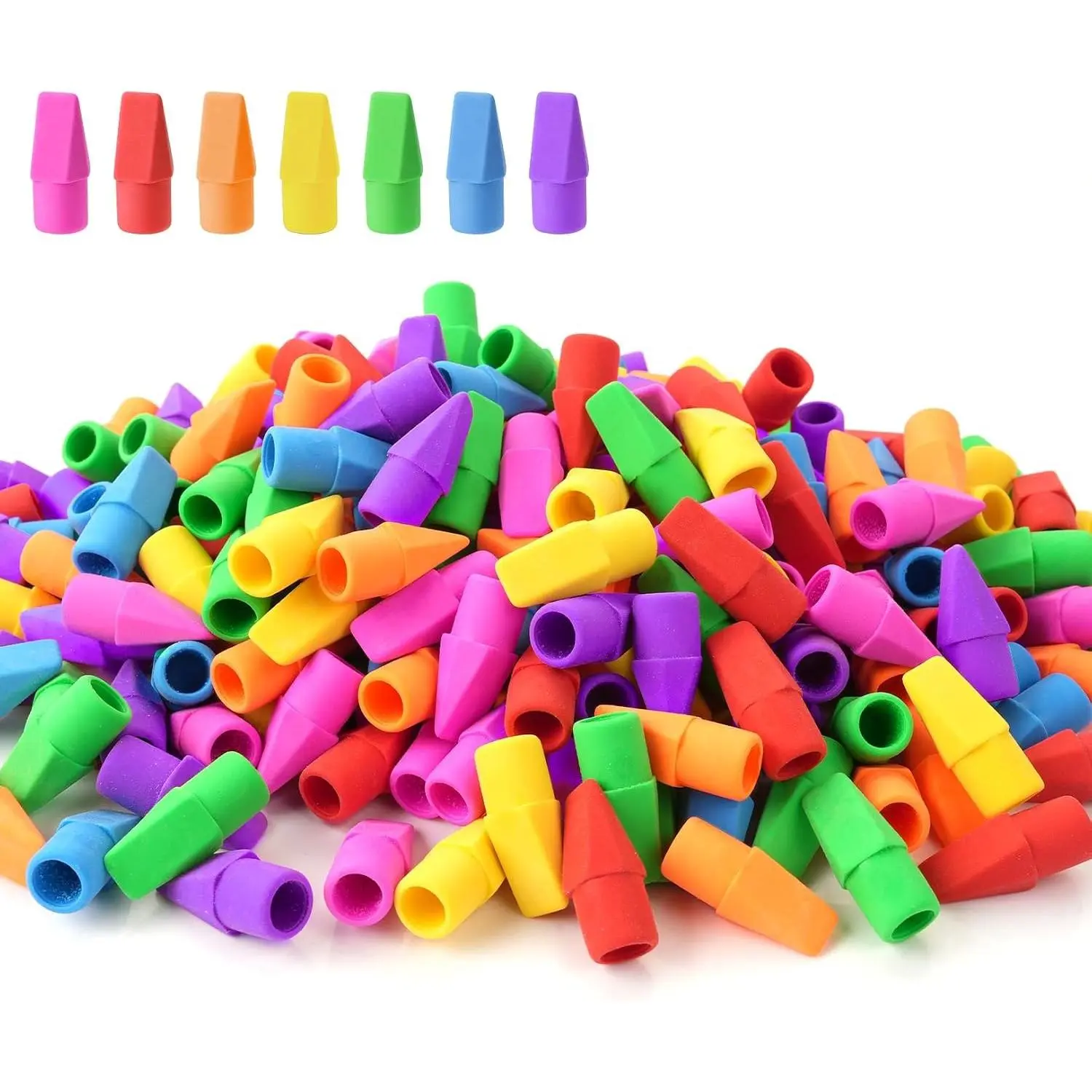 Erasers, 120 Pack Pencil Top Erasers, Cap Eraser Toppers Bulk 7-Color | Erasers Tops, Latex-Free, No-Smudge, Classroom Must Haves, Back To School Supplies, Teacher Essentials, Party Favor Prizes