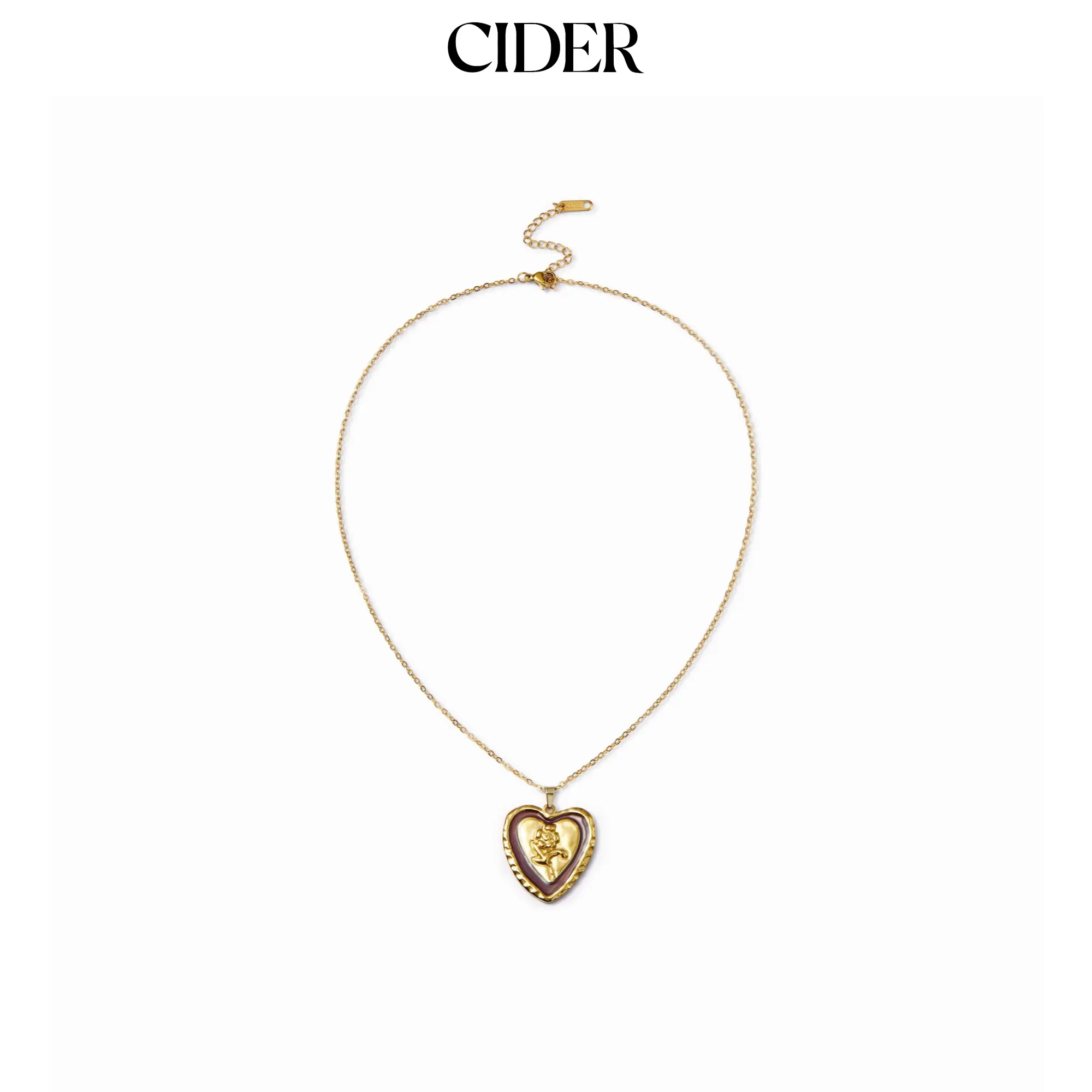 Cider ROSE DECOR HEART PENDANT NECKLACES