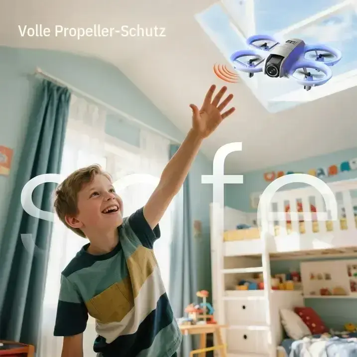 CJC i1 Mini Portable Drone for Beginners - 2.4GHz, Dual 480P HD Cameras, Obstacle Avoidance, 360° Stunt Flips, Remote Connection, 10 Minutes Flight Time, Emergency Stop, Aerial Video, Replacement Blades & Accessories, Self Flying Drone
