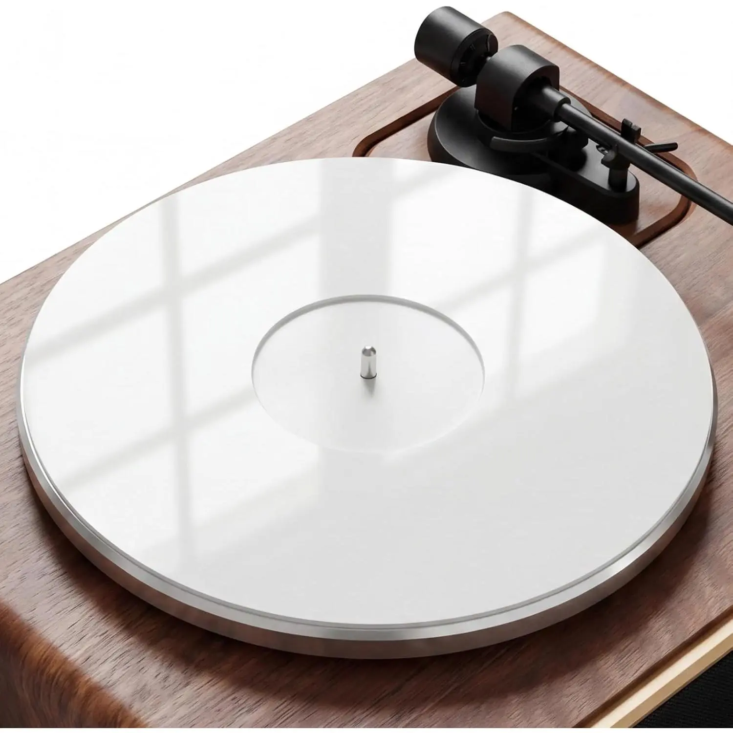 Turntable Mat,  White Vinyl Slipmat Designed for  12 in LPs, 295 mm Anti Static HiFi Platter Mat with Precision Fit and Smooth Handling, Record Player Accessories