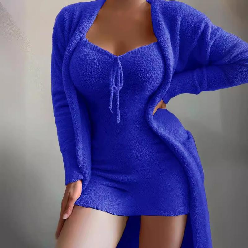 Women's 3-Piece Fluffy Fleece Pajama Sets Loungewear Outfits