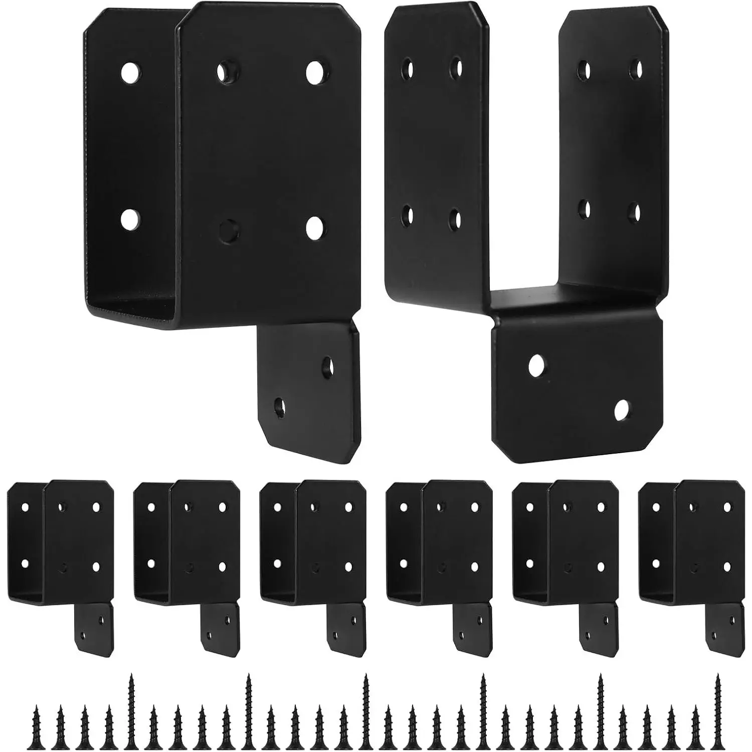 8 count Black Caps Tie Bracket for 2x4, Black  Anchor Connector Mounting Joist Hanger Brackets  Timber Connectors for  to  Deck