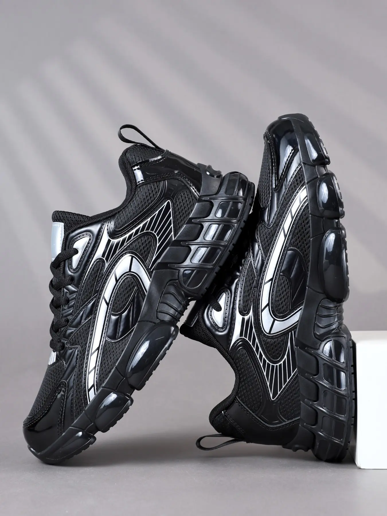 Men's Thick Sole Running Dad Shoes, Mesh Breathable Sport Shoes, Shock Absorbing Air Pad Training Sneakers, Street Fashion Outdoor Shoes