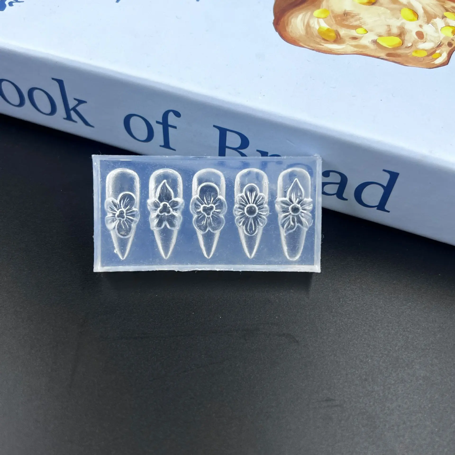 Elegant Lily Nail Art Molds Nail Decoration Supplies Spring Summer Floral 3D Stereo Carved Jelly Flower Nail Patches Nail Art Accessories