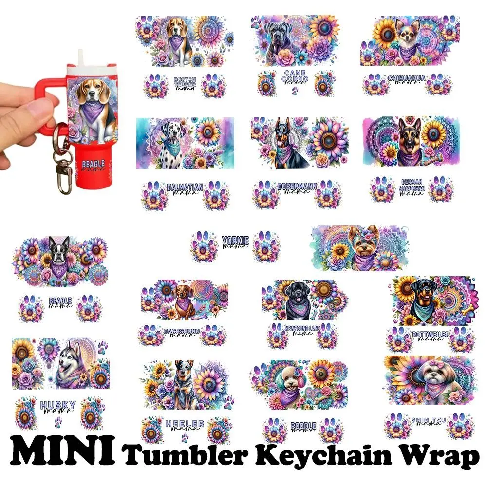 15 UV DTF Sticky Keychain Stickers, Dog Theme DIY Craft Transfer Stickers, Holiday Gift Customization, Personalized Handmade Decorations