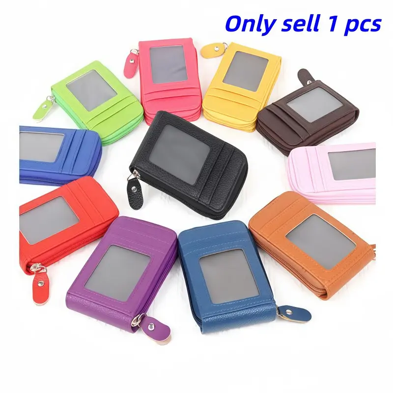 Multifunctional Card Money Storage Bag, Includes 9 Card Pockets, 2 Coin Pockets, Mini Coins Wallet with Transparent Window, Zipper Wallet Design, Money Holder, Card Slot Wallet