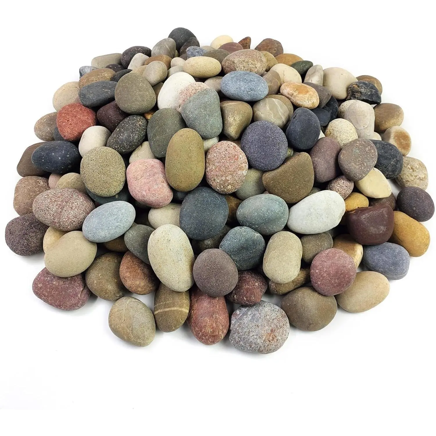 40 lbs 1-2 Inch Decorative Mixed Stones, River Rocks for Landscaping, Outdoor Yards and Garden Walkways Projects