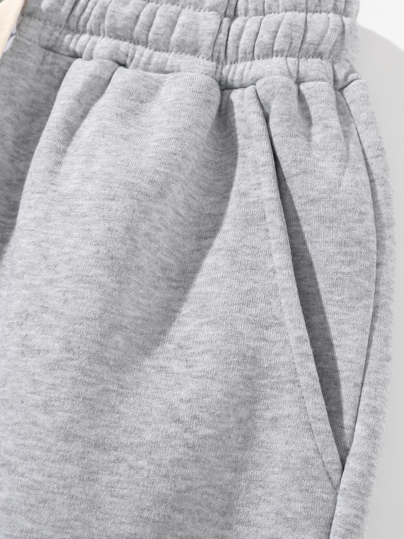 Men's Solid Drawstring Waist Thermal Lined Sweatpants, Casual Comfy Regular Fit Jogger Pants for Fall & Winter, Men's Trousers for Daily Wear, Pants for Men, Work Pants Men, Baggy Trousers, Men's Bottoms, Workout Joggers, Casual Sports Trousers