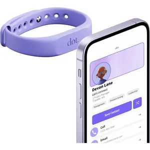 Purple Tap-Enabled Digital Business Card Wristband, Compatible with iPhone & Android