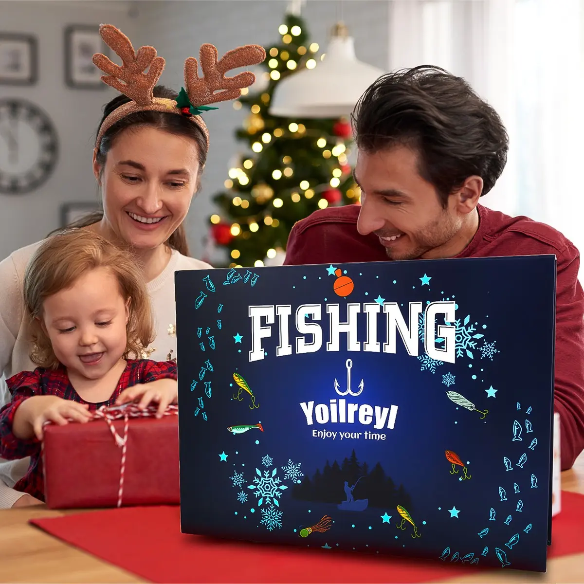 Fishing Advent Calendar 2026 – 24 Days of Lures & Tackle, Blue Gift Box with Hard Baits & Fishing Accessories, Perfect Gift for Anglers