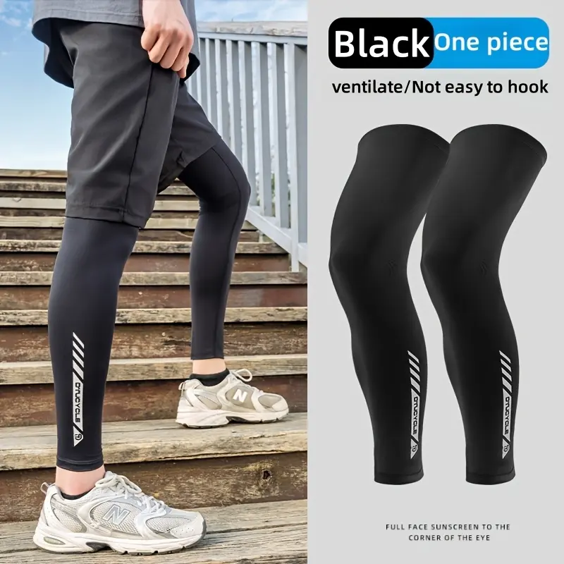 Compression Leg Sleeves for Men Women, UV Protection Running Sleeves, Breathable Athletic Sports Knee Sleeves for Cycling Hiking Basketball Football Outdoor Activities