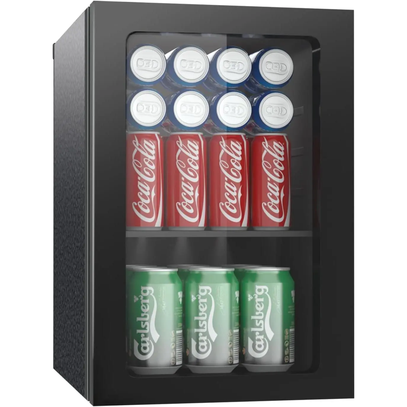 Compact Freestanding Beverage Refrigerator, 24 Can/0.9 Cubic Feet Mini Fridge with Acrylic Front Door for Soda, Beer or Wine, Under Counter Small Refrigerator with Adjustable Shelves for HomeGift.