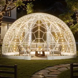 VEVOR Garden Dome Igloo, 15 x 9.5 ft Outdoor Clear Bubble Tent for 10-14 Person, Weatherproof Geodesic Dome Greenhouse  with Window, PVC Igloo Tent for Backyard Patios Camping Party Wedding