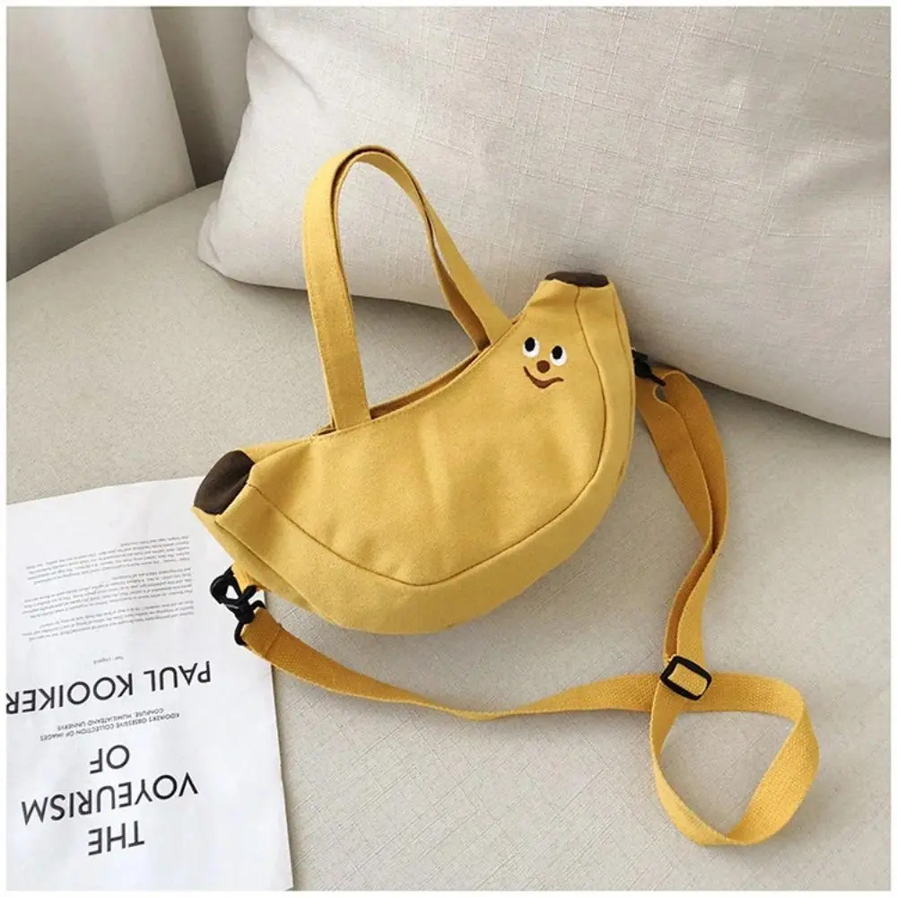 Fruit Shoulder Bag Canvas Bag Female Creative Quirky Banana Apple Shape Fruit Bag Japanese Sweet Girl Soft Girl Crossbody Bag