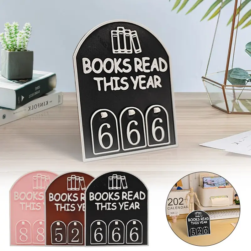 Vintage Reading 2D Record Hanging Bookshelf Decor, Hanging Room Decor, Interior Decoration, Yearly Reading Tracker Up to 999 Books, Counter Book Display, Must-Have for Book Lovers, Home Decor Products