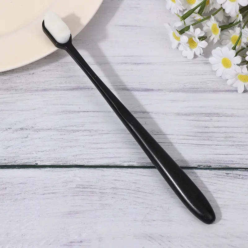1 Pcs Extra Soft Toothbrush for Adult, Micro Manual Nano Toothbrush with 10000 Soft Bristle for Pregnant Women, Elderly, Braces and Gum Recessions, Protect Fragile Sensitive Gums(Black & White)