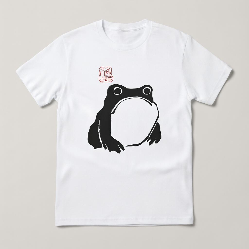 Unimpressed Frog Graphic Tee, Matsumoto Hoji Japanese Vintage Art Aesthetic, Cottagecore Style, Available as T-Shirt, Sweatshirt & Hoodie, Unisex, Comfortable, All‑Season Wear