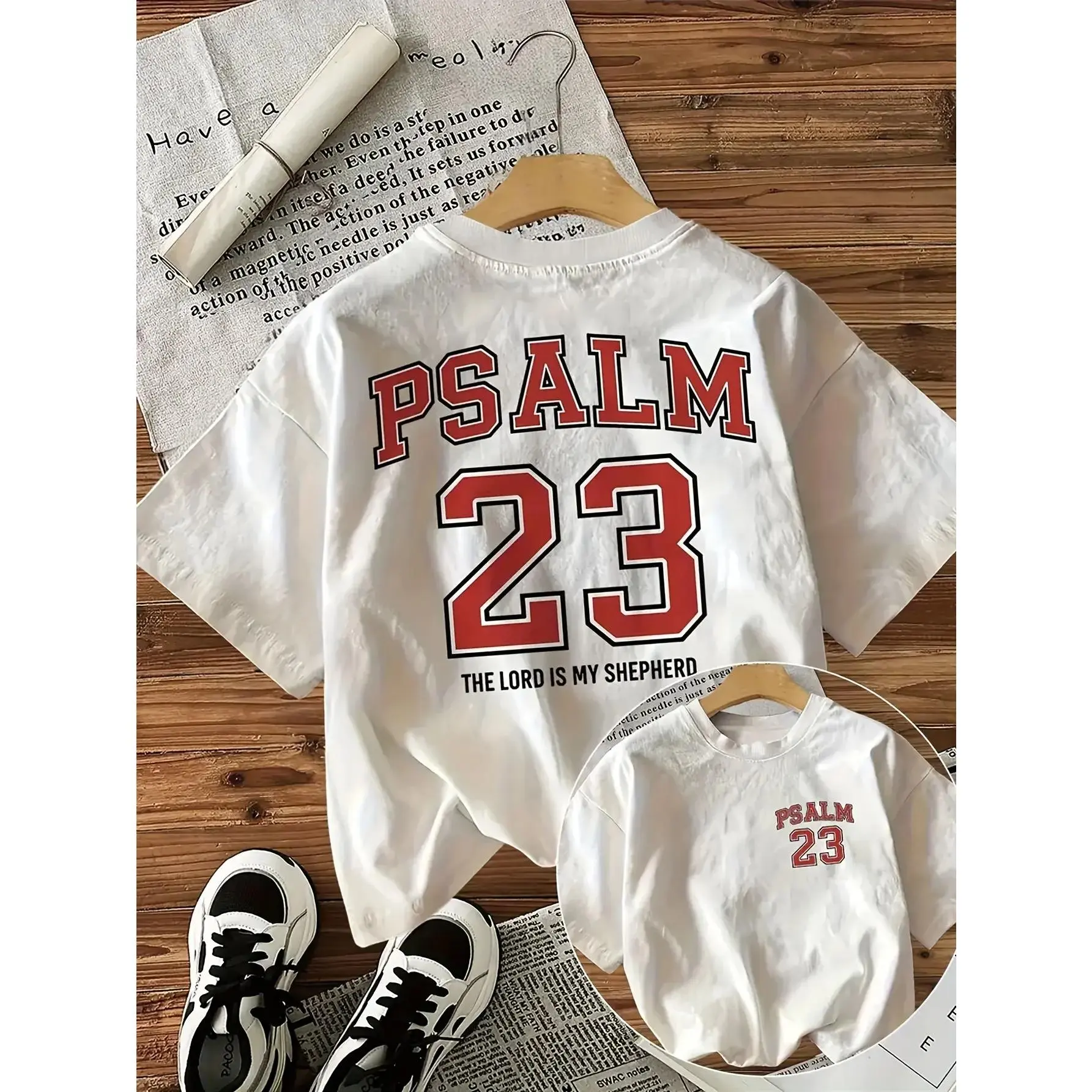 Women'S Soft Pink Christian T-Shirt - Jeremiah 23:1 - "The Lord Is My Shepherd" Bible Verse - Light-Colored Crew Neck Top - Lightweight Daily Church Apparel - Religious Clothing, Comfortable Casual Style, Simple Design Cotton Womenswear