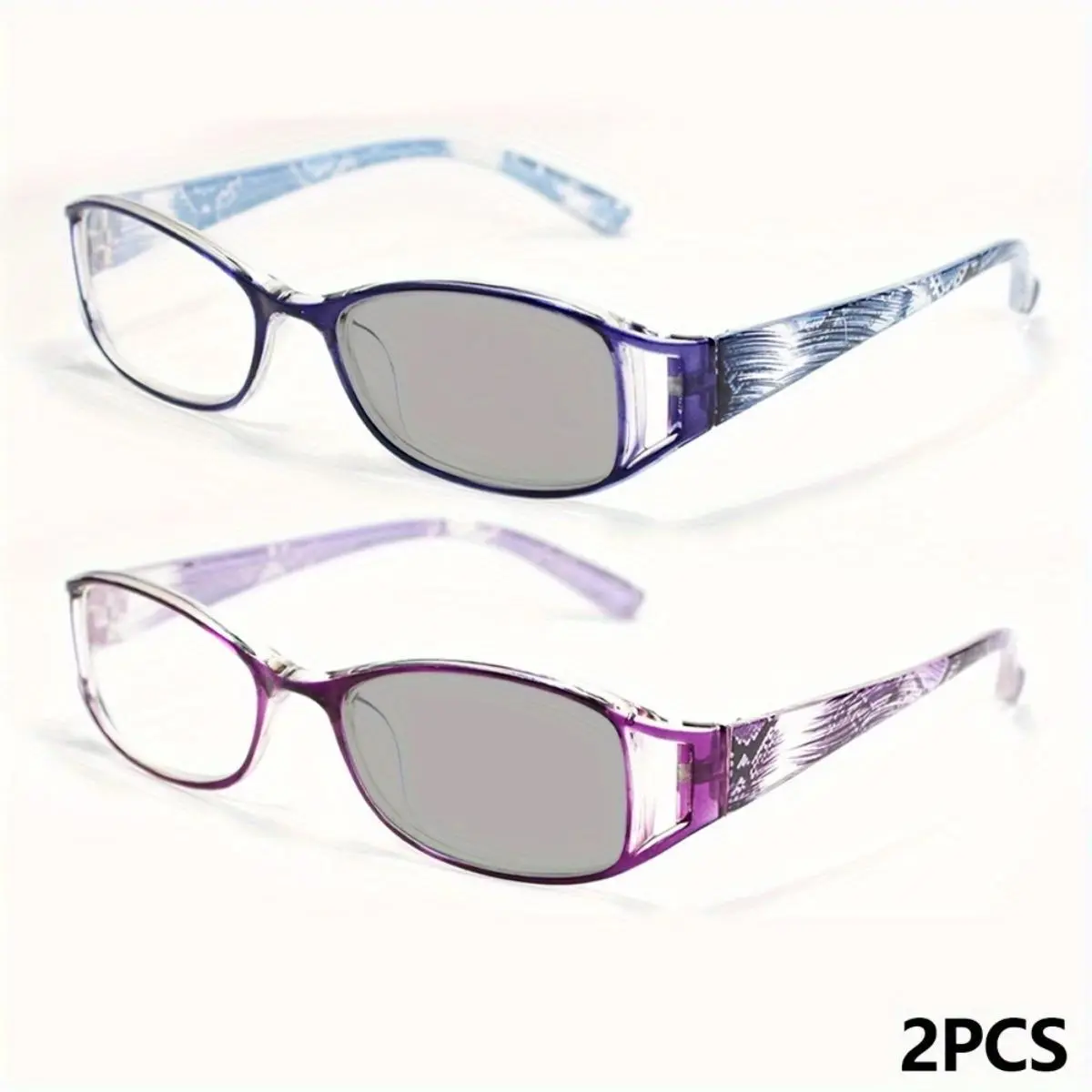 2-Pack Unisex Reading Glasses, Elegant Rectangular Lightweight Frames with High-Definition Lenses for Home and Office Use, Reading Eyeglasses