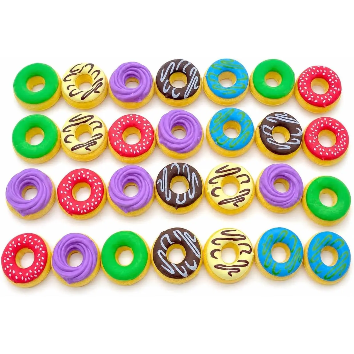 24 count Donuts Erasers Donuts Pencil Erasers  Cute Fun  Erasers for Party Favors Daily Prizes  Filling Stocking Fillers Easter Egg Stuffers