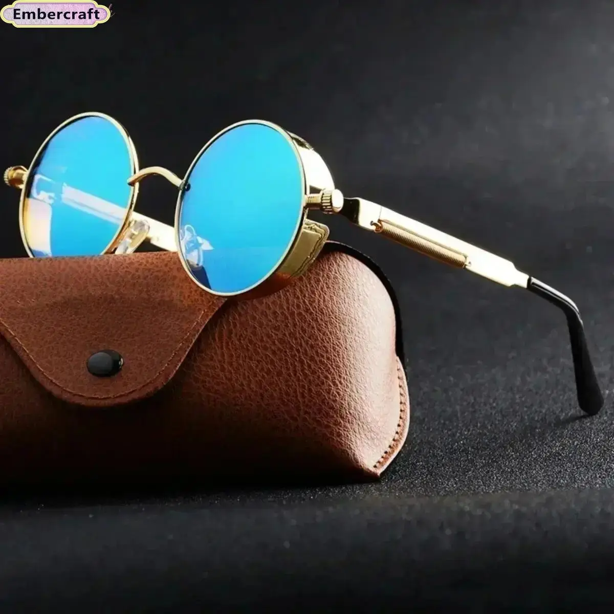 Vintage Steampunk Round Sunglasses - Unisex Retro Metal Frame UV400 Shades, Durable Aesthetic Alloy Metal-Tone Eyewear for Festival, Daily Wear, Metal-Tone Men's Sunglasses, Aesthetic Men's Sunglasses