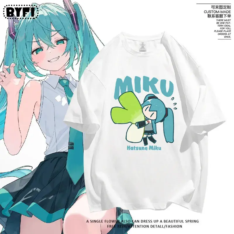 Hatsune Miku Future MIKU Series Graphic Pure Cotton T-Shirt, New Casual Short Sleeve Unisex Streetwear Tops For Men Women, Anniversary, Customized, Fitted, Office, Stylish, Fabric