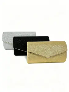 Shiny Wedding Handbag, Sparkling Shoulder Bag, Elegant Envelope Clutch, Striped Pattern, All-Seasons, Perfect for Evening
