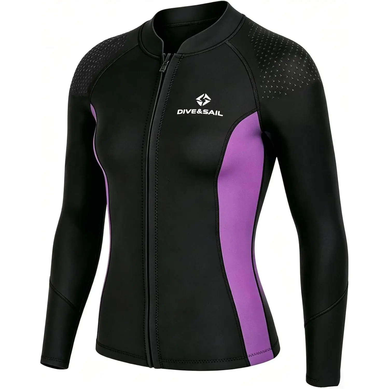 Skyone 3MM Neoprene Wetsuit Top - Multi-Size Long Sleeves Front Zip Thermal Swim Shirt for Adults, Ideal for Scuba Diving, Cold Water Surfing, Full Length Top