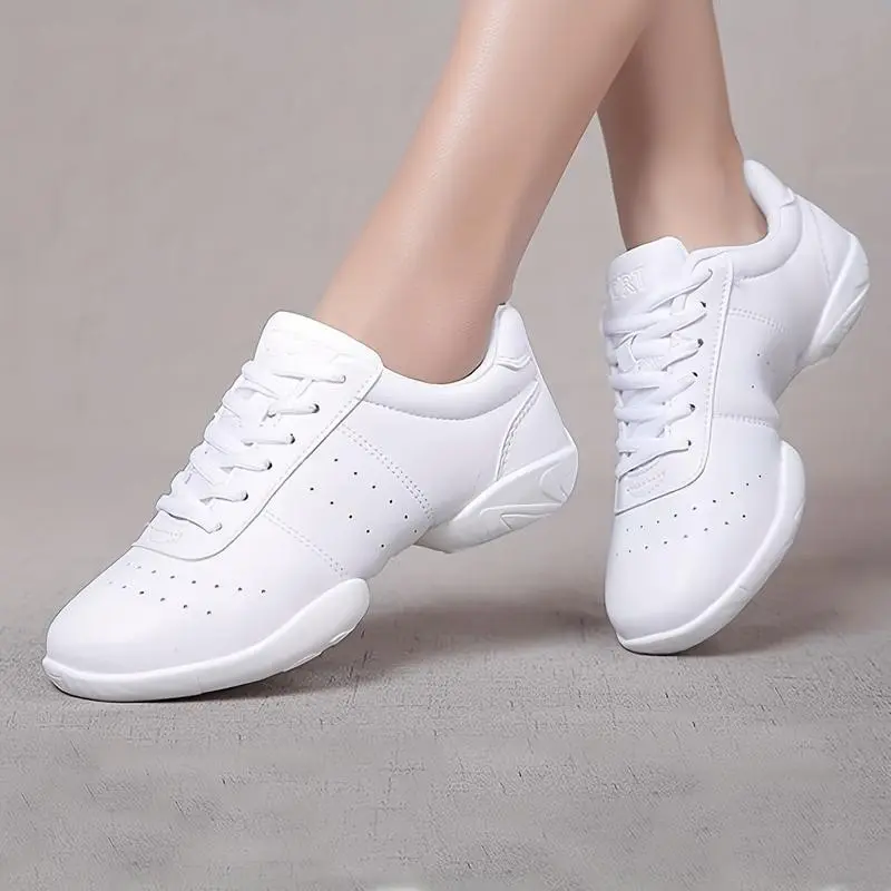 WhiteProfessionalGymShoes,LightweightComfortableCheerShoes,FashionSportAthleticGymnasticsCompetitionTrainingCheerleadingShoes