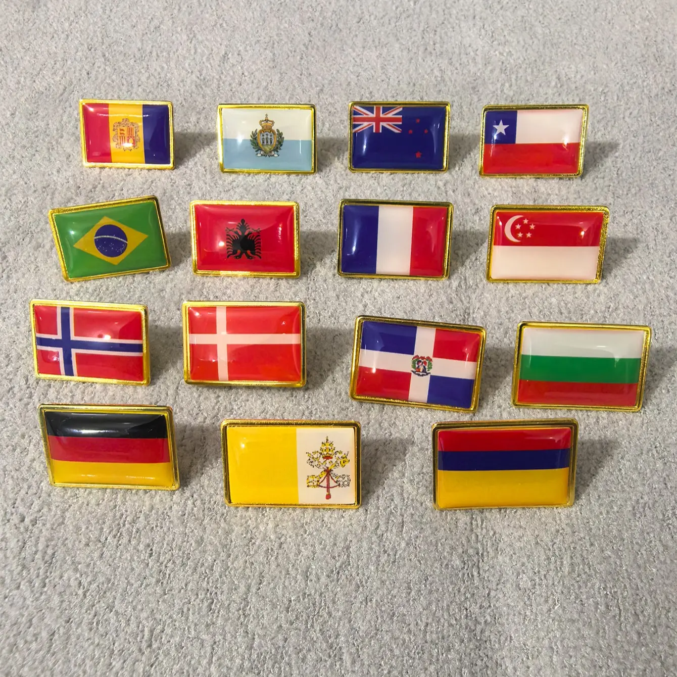 3-Piece World Flag Badge Pins, Brooch Pins, Elegant, Durable Fashion Accessories, Perfect for National Events, Festivals, Home Decor, Clothing, Bags, Hats