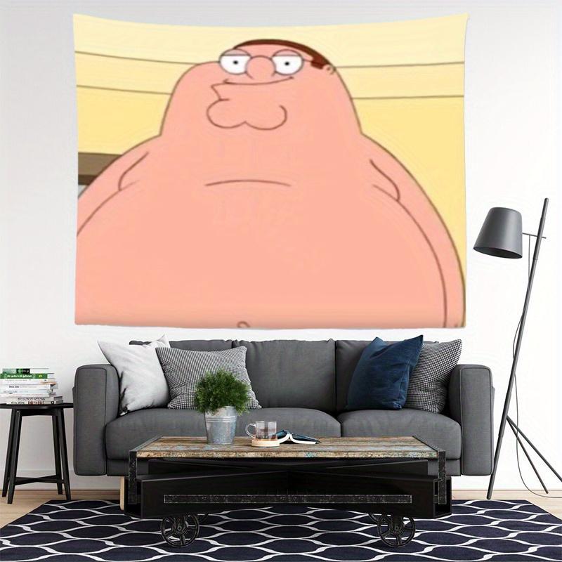 Tapestry  1pc Peter Griffin Cartoon Character Tapestry, Polyester Aesthetic Wall Hanging, Suitable for School Dormitory, Living Room, Bedroom, Party Background Decoration, Home Aesthetic Decoration Tapestry, Indoor and Outdoor Background De