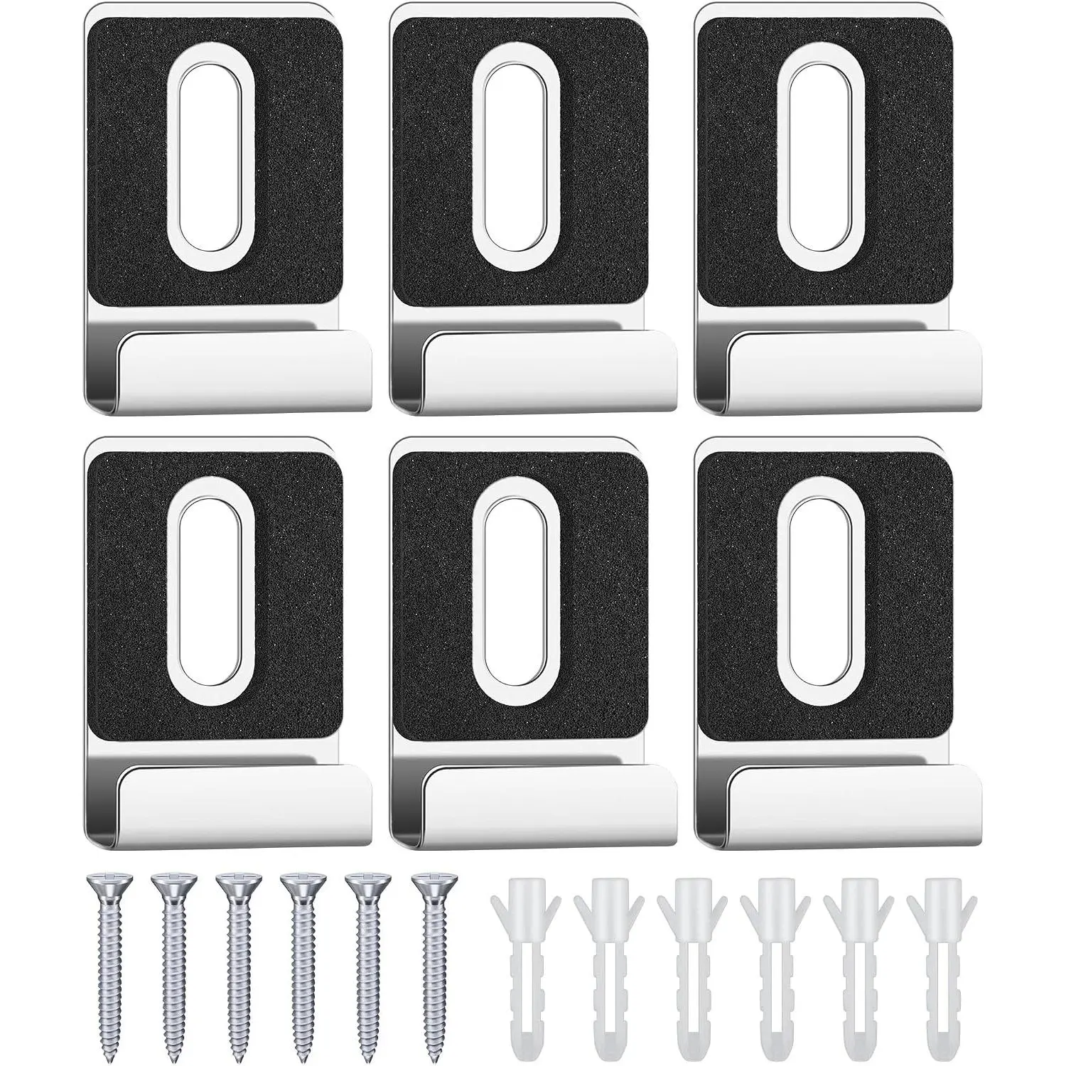 6 count Metal Mirror Clips for Wall Mounting, Mirror Holder Clips Heavy Mirror Hangers for The Wall ()
