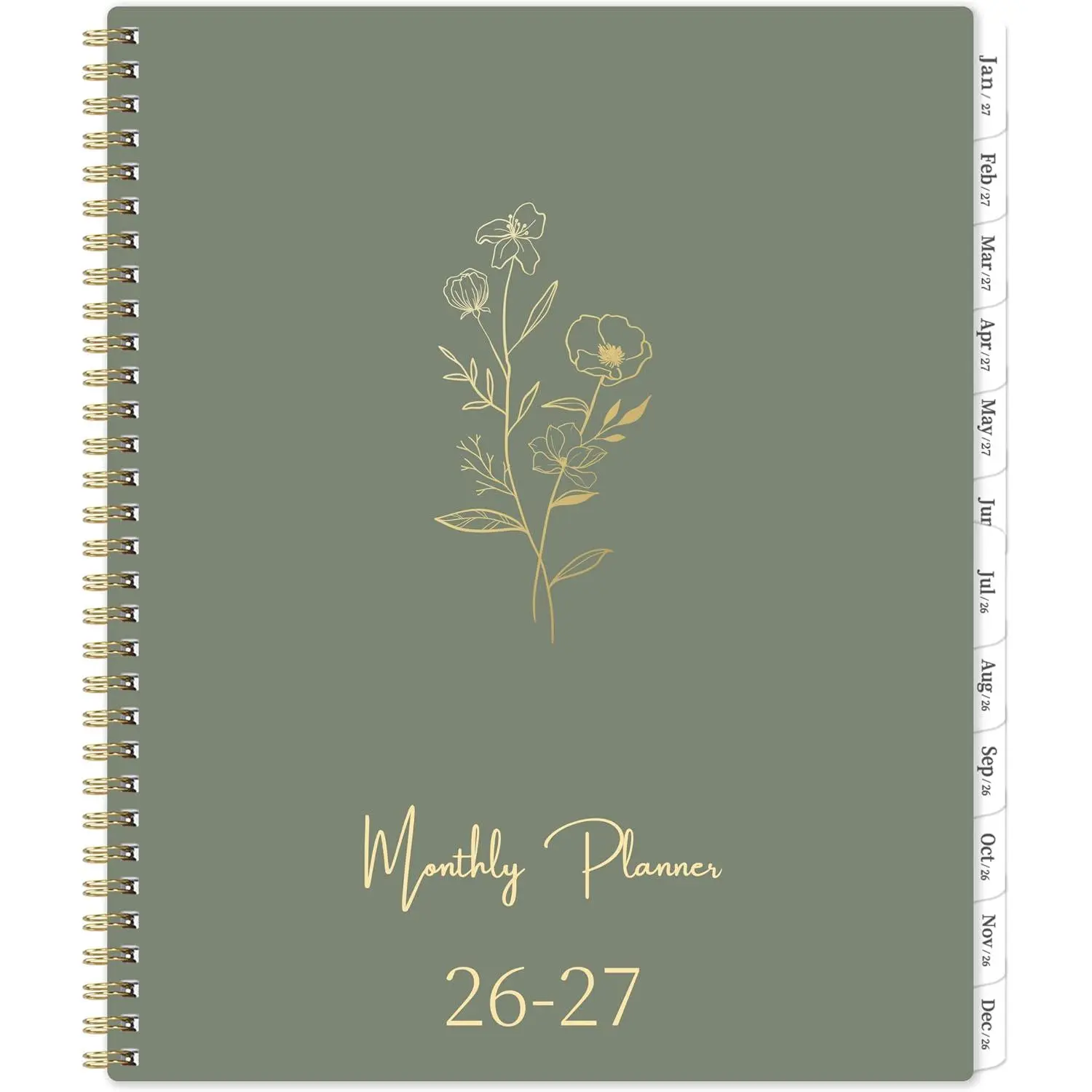 2026-2027 Monthly Planner - Monthly Planner 2026-2027, 9" x 11" | JUL. 2026 - DEC. 2027, Tabs & Note Pages, Spiral Binding, Thick Paper,  Pocket