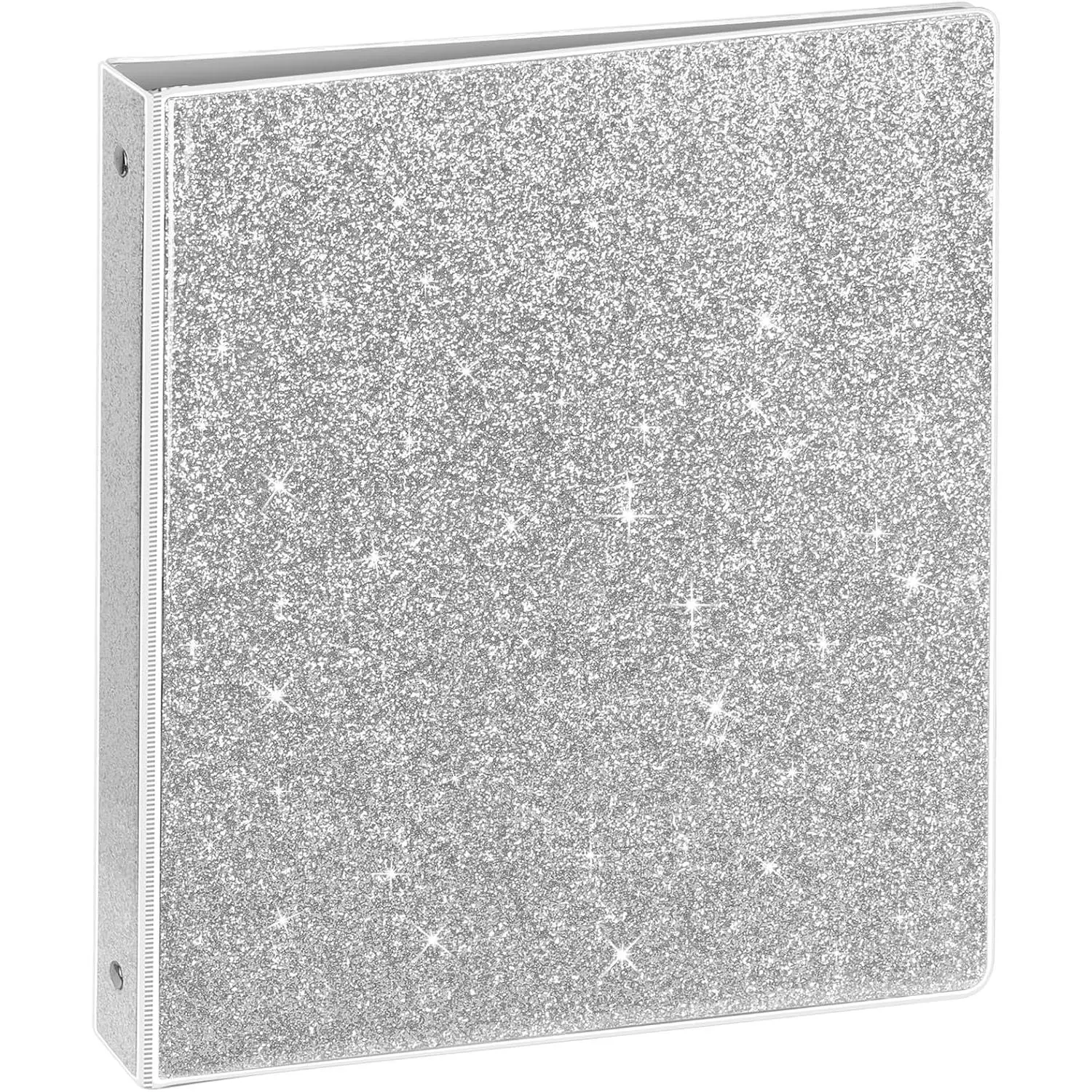 3 Ring Binder, Glitter 1 Inch Organizer (10.5'' x 11.5'') Holds 8.5’’ x 11’’ Letter Size 300 Pages,  Durable View Binder, 1 Pack,