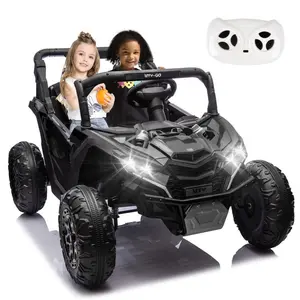 24V 2-Seater Kids Ride-On UTV, Polypropylene Construction, 80W x 2 Motor, 2.49-3.73 mph Speed, 110 lb Weight Capacity, Remote Control, 4-Wheel Suspension, LED Lights, Music (Toys & Hobbies, Sports & Outdoor Play), Adjustable Volume