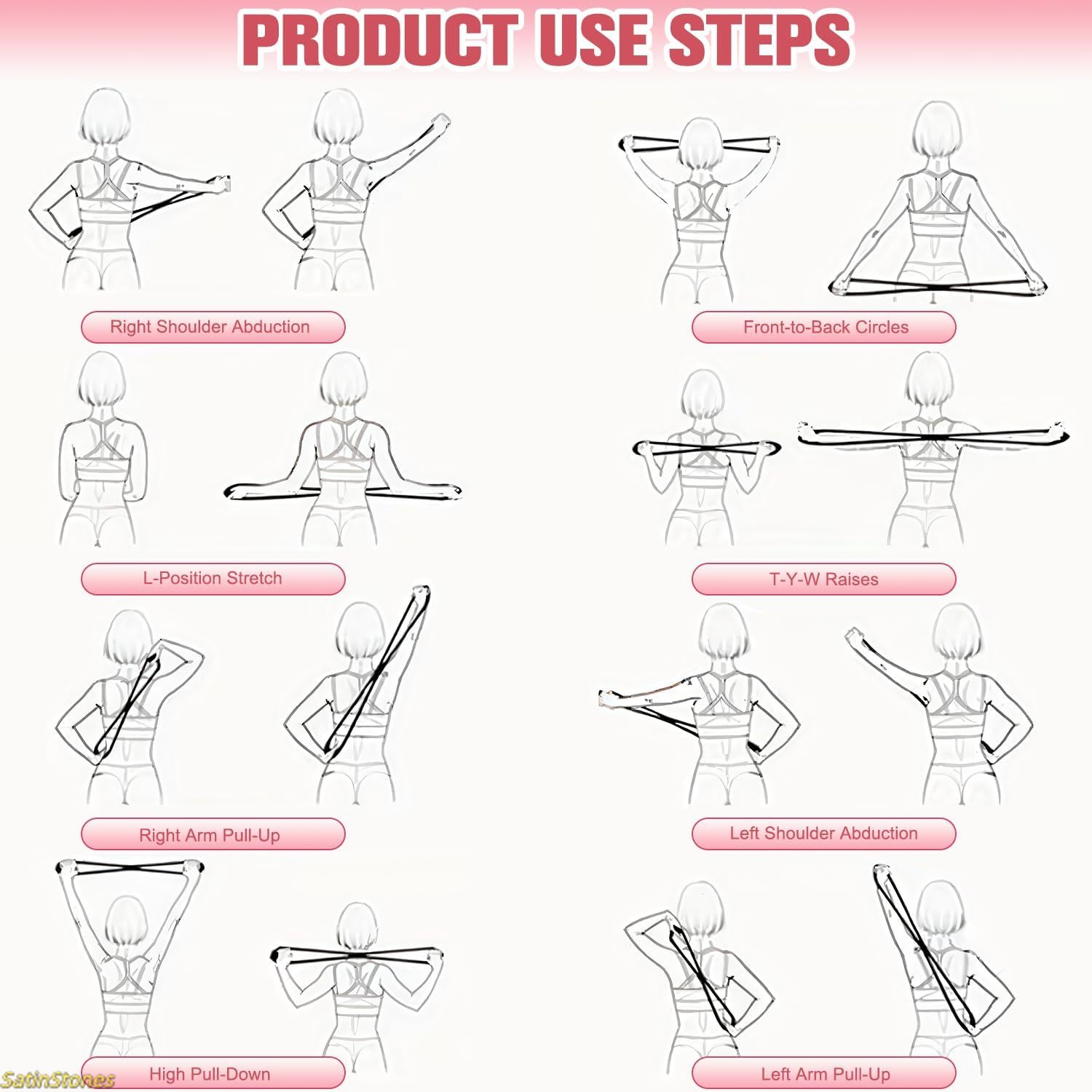 Resistance Band with Handles Upgraded Figure-Eight Elastic for Home Fitness Durable Multi-Use Arm Back Shoulder Chest Training Gear Ideal for Yoga Pilates Full Body Stretching Portable Exercise Equipment