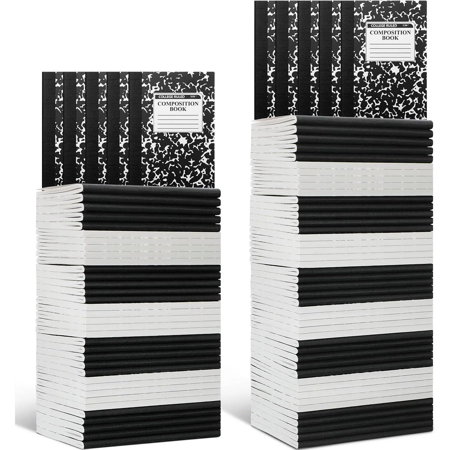 100 count Mini Composition Notebook Bulk 100 Pages/50 Sheets Cute Pocket Composition Note Pad Small Marble Journal Notebooks College Ruled for Student Classroom Office Supplies(Black)