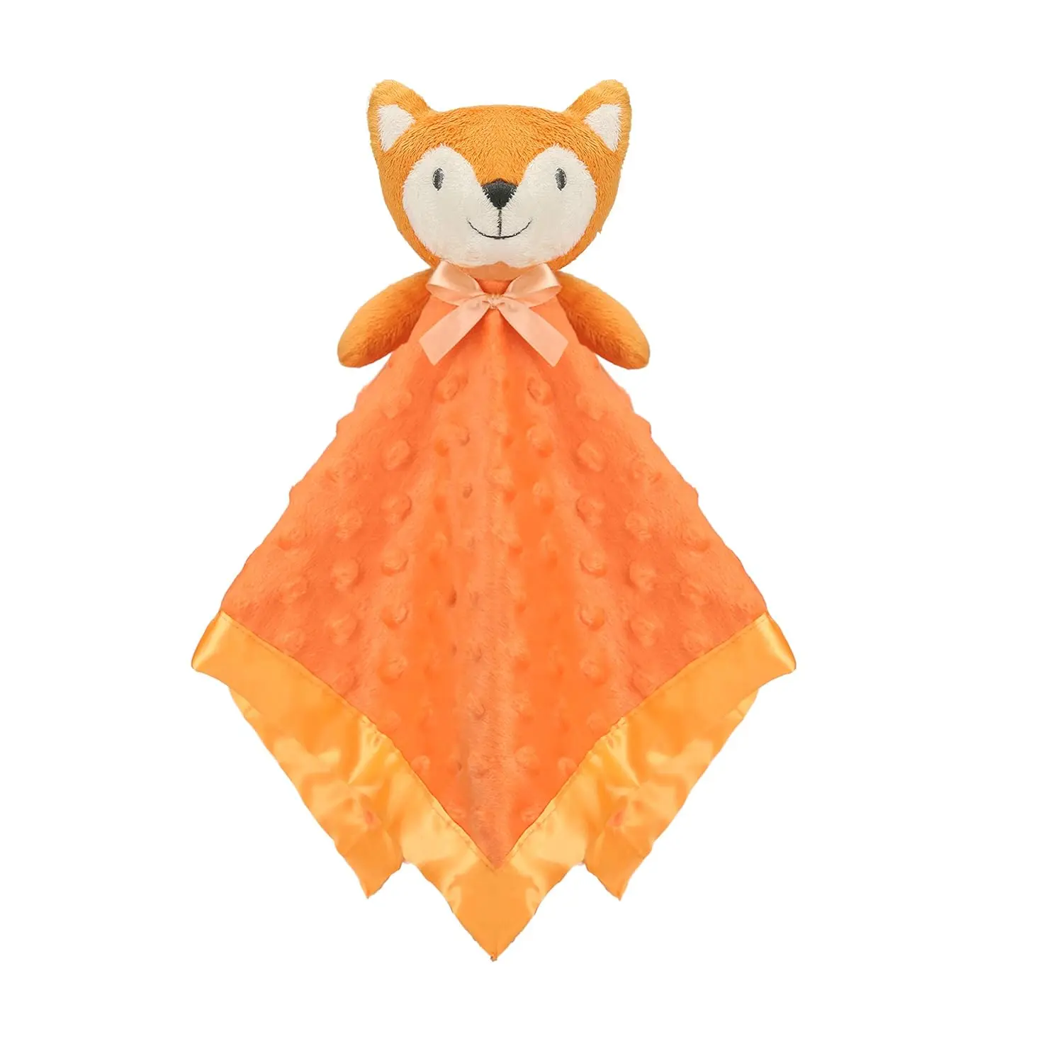 Fox Security Blanket - Orange Soft Fabric Lovey Toy for Newborn+ Unisex Baby Snuggling Gift, 16 in Stuffed Animal Toddler Snuggle Accessory, Animal Shapes