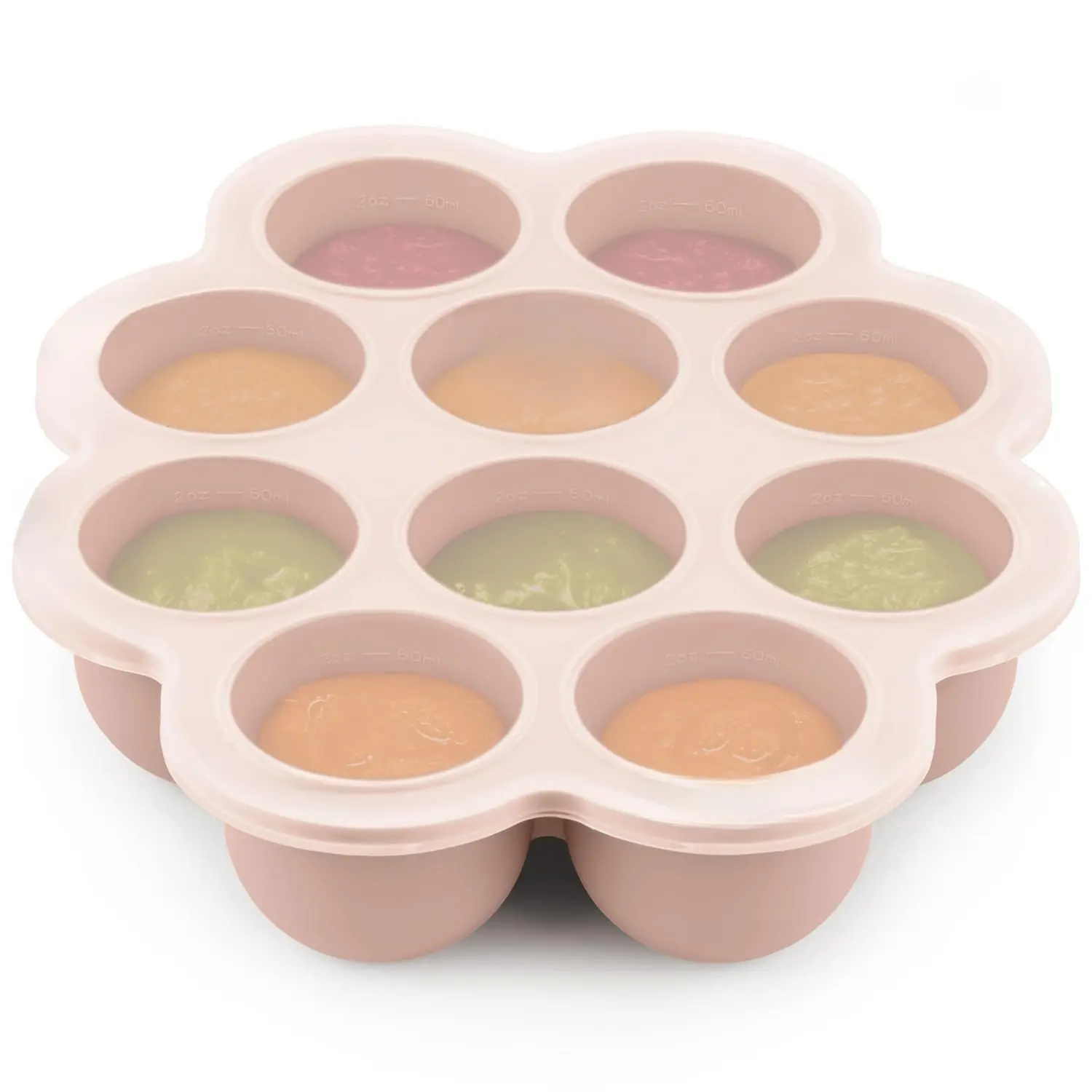 Silicone Food Freezer Trays with Lid, 2oz x 10 Pods Baby Food Storage Containers, Easy Puree Meal Prep, Breast Milk Silicone Freezer Molds, Dishwasher, Microwave Safe, BPA-Free Tray (Dusk)