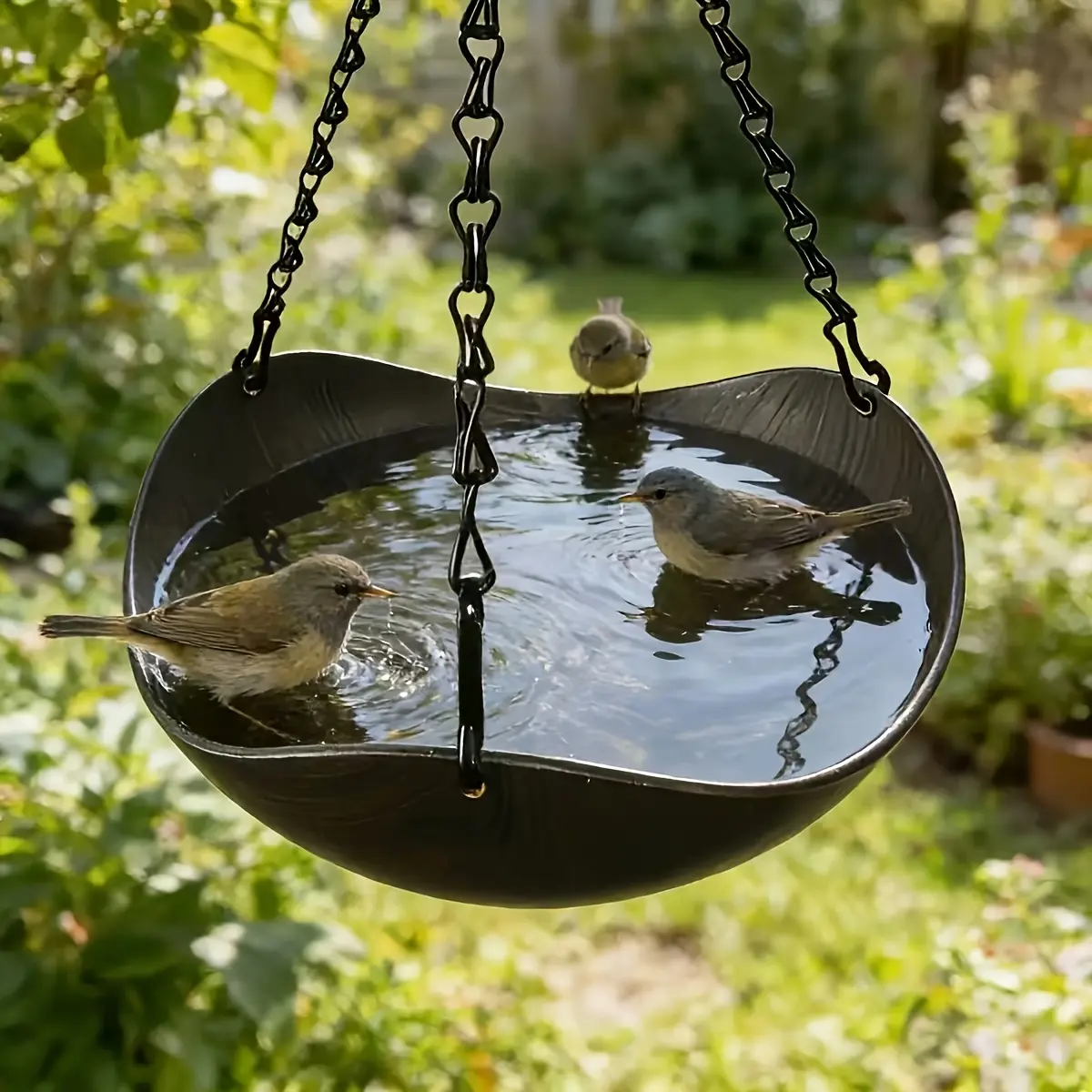 2pcs, 1-layer Suspended Bird Feeder and Play Pool, Bird Feeders For Outdoors Hanging, Bowl Shaped Open Space Can Hold Water or Food, Stable Hanging, Suitable for Balconies, Courtyards, Gardens and Backyards, Attracting Birds