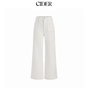 Cider High Stretch Denim Mid Rise Straight Leg Trousers