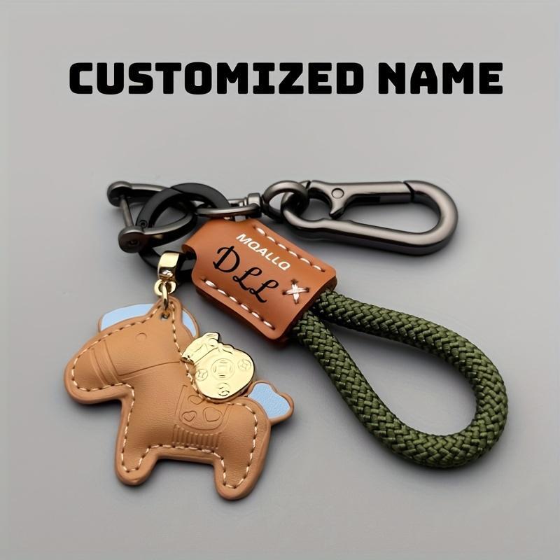 Custom Keychain with a Faux Leather Car Pendant, Easy And Stylish, Suitable for Both Men And Women