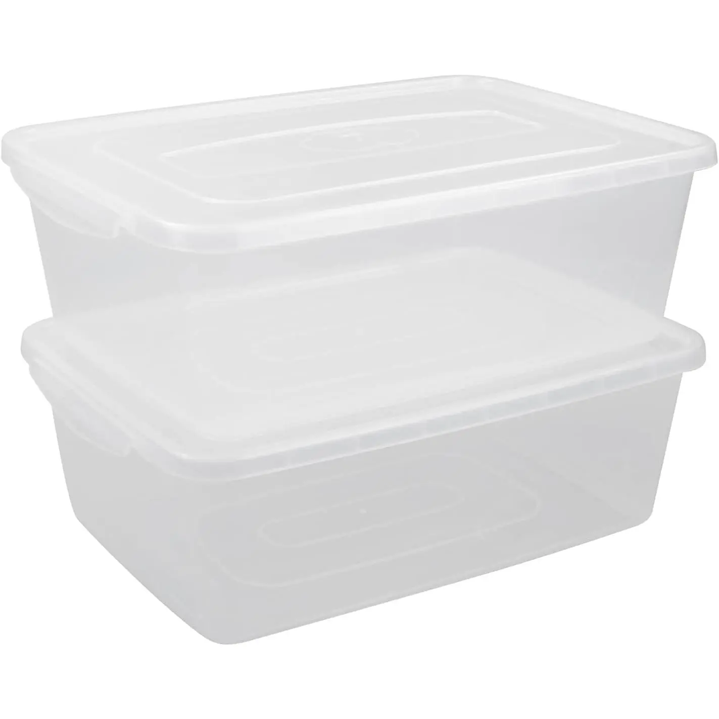 16 Quart Clear Storage Bins, Plastic Tubs with Lids for Storage, 2-Pack