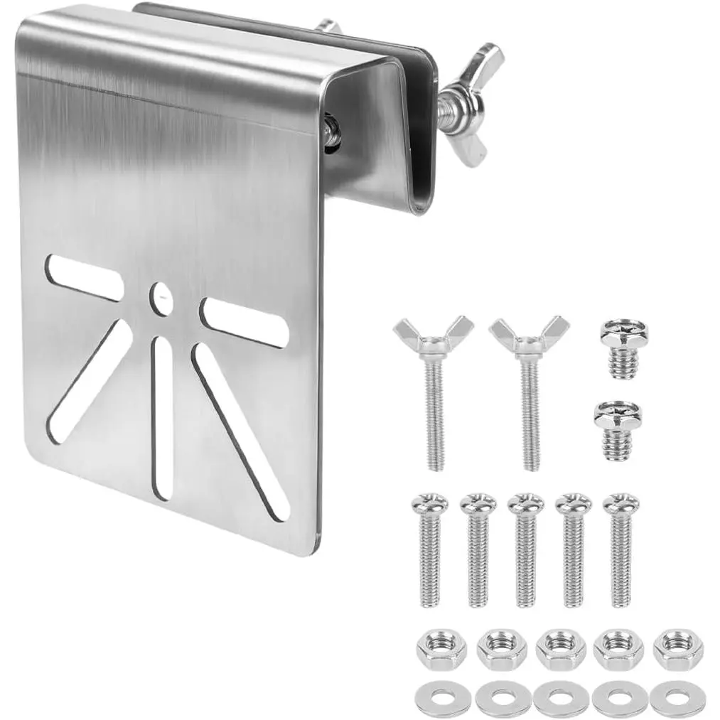 Gutter Mount for  Cameras, Durable Stainless Steel  Camera Mount No Drill  Mounting Bracket with Screws Nuts & Washers