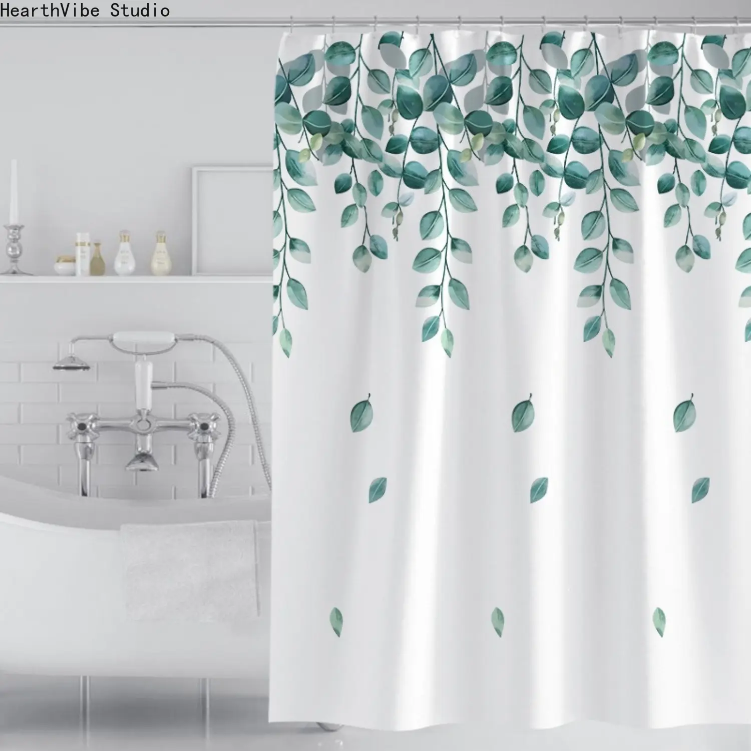 Minimalist Modern Bathroom Shower Curtain - Polyester, Waterproof, Thick, Machine Washable, Camping Shower Stall Curtain for Home & Outdoor Use, Bathroom Shower Curtains