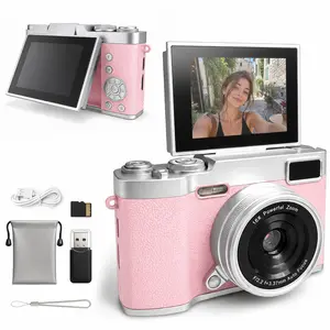 Flip Screen Ccd Camera, Portable Student Camera with Storage Card, Ideal for Teens and Back-To-School, Compact Selfie Digital Camera, Beginner Digital Camera
