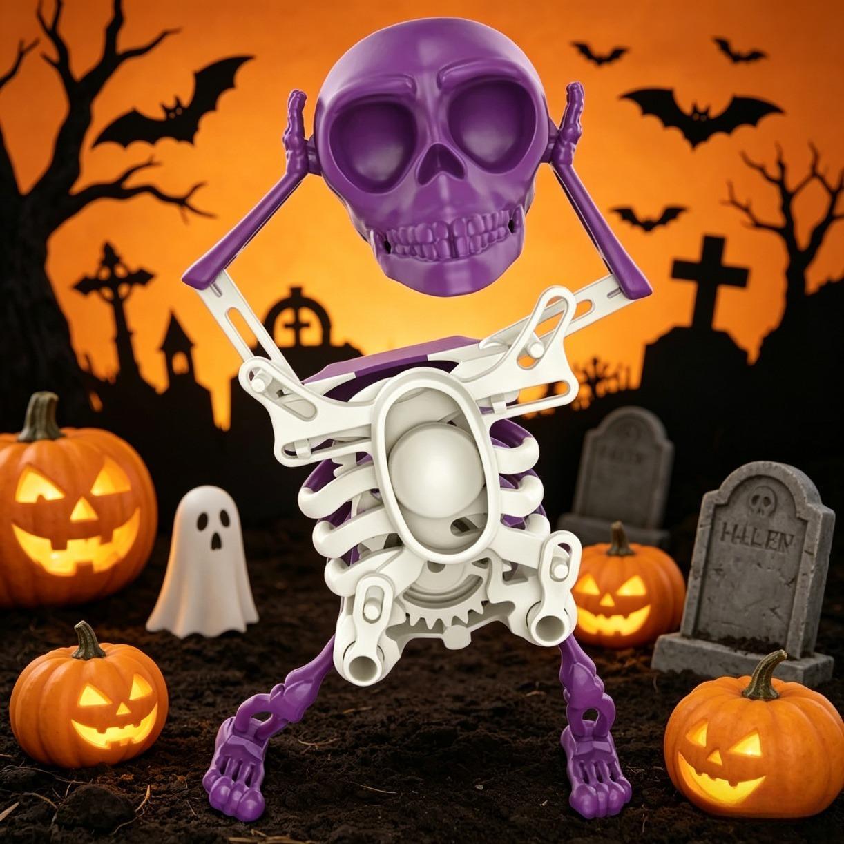 Dancing Skeleton Toy — 3D Rocking Wind-up Desktop Toy | Ideal for Office Decor, Stress Relief & Relaxation | Holiday Gift (Christmas & Halloween) | Creates a Joyful Atmosphere | Alleviates Stress